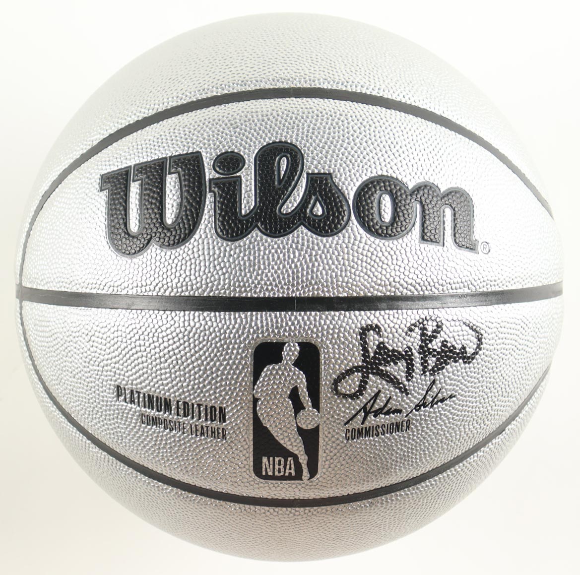 Larry Bird Signed NBA Platinum Edition Basketball with Display Stand & Title Plaque (PSA) at PristineAuction.com Larry Bird Signed NBA Platinum Edition Basketball with Display Stand & Title Plaque (PSA) at PristineAuction.com