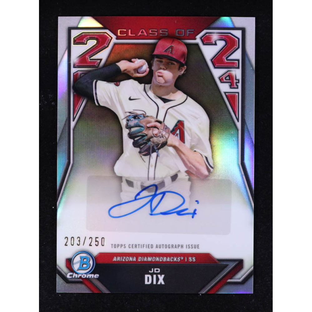 JD Dix 2024 Bowman Chrome Draft Class of '24 Autographs #C24JD #203/250 RC at PristineAuction.com