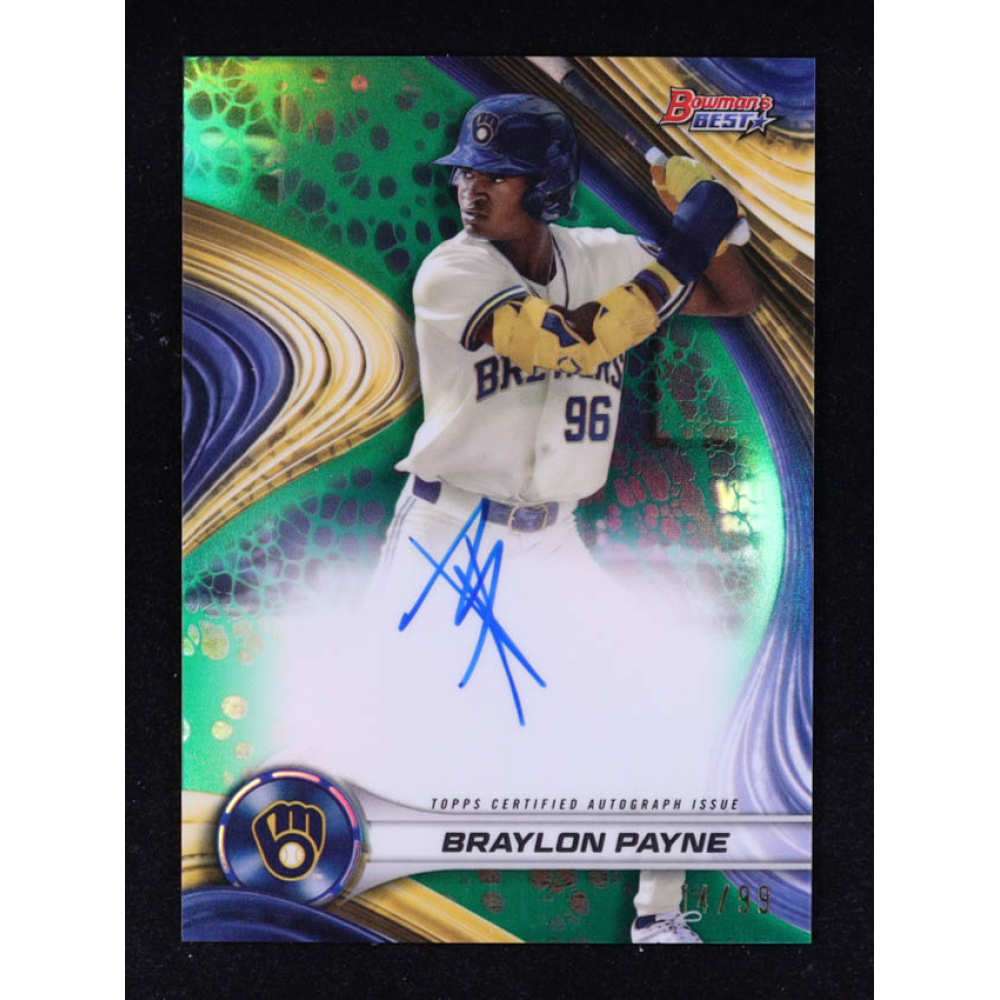Braylon Payne 2024 Bowman's Best Best of '24 Autographs Green Refractors #B24BPA #14/99 RC at PristineAuction.com