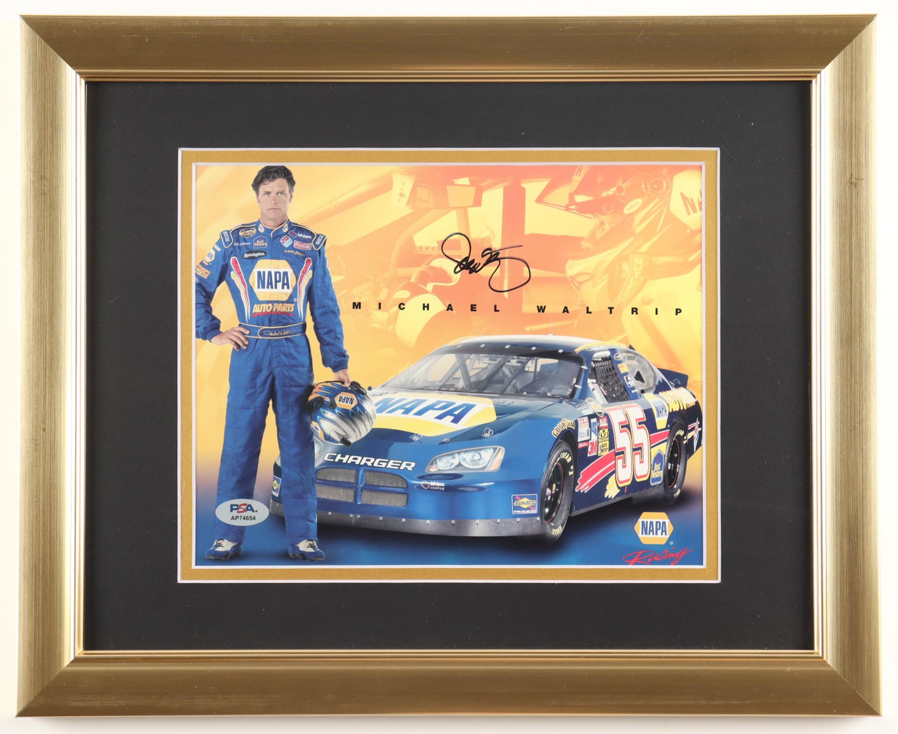 Michael Waltrip Signed NASCAR Framed Photo Display (PSA) at PristineAuction.com Michael Waltrip Signed NASCAR Framed Photo Display (PSA) at PristineAuction.com