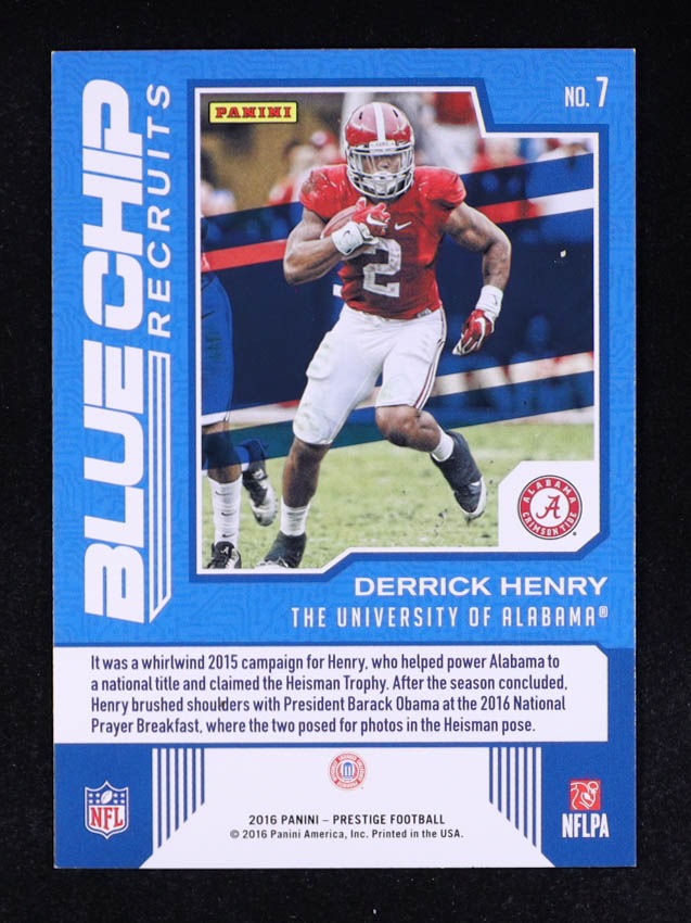 Derrick Henry 2016 Prestige Blue Chip Recruits #7 RC at PristineAuction.com Derrick Henry 2016 Prestige Blue Chip Recruits #7 RC at PristineAuction.com