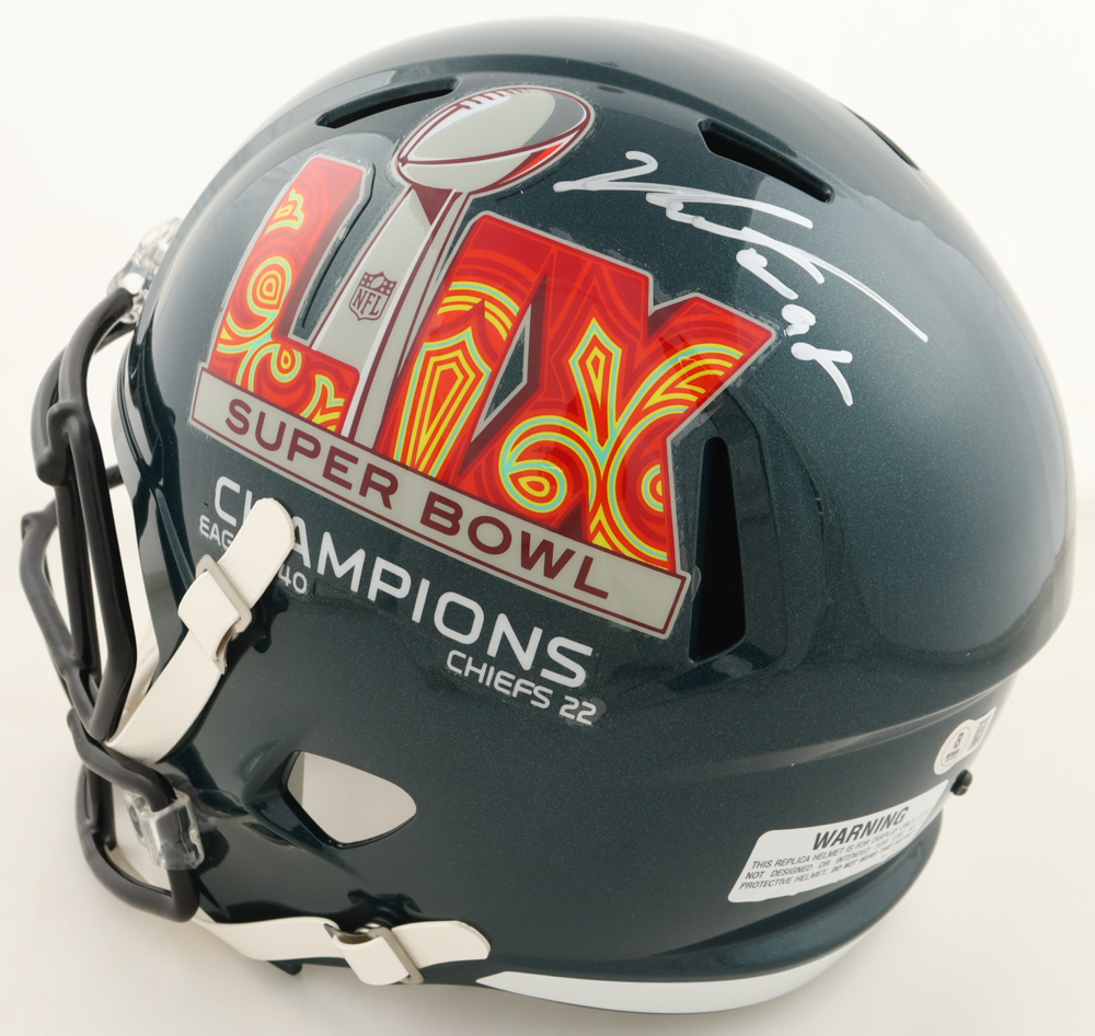 Jalen Carter Signed Eagles / Super Bowl LIX Champions Logo Full-Size Speed Helmet (Beckett) at PristineAuction.com Jalen Carter Signed Eagles / Super Bowl LIX Champions Logo Full-Size Speed Helmet (Beckett) at PristineAuction.com