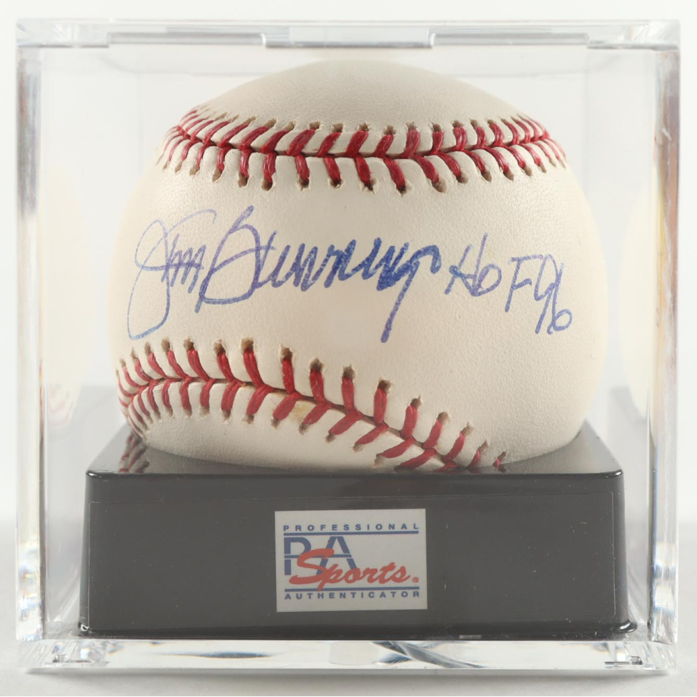Jim Bunning Signed OML Baseball Inscribed "HOF 96" (PSA) at PristineAuction.com