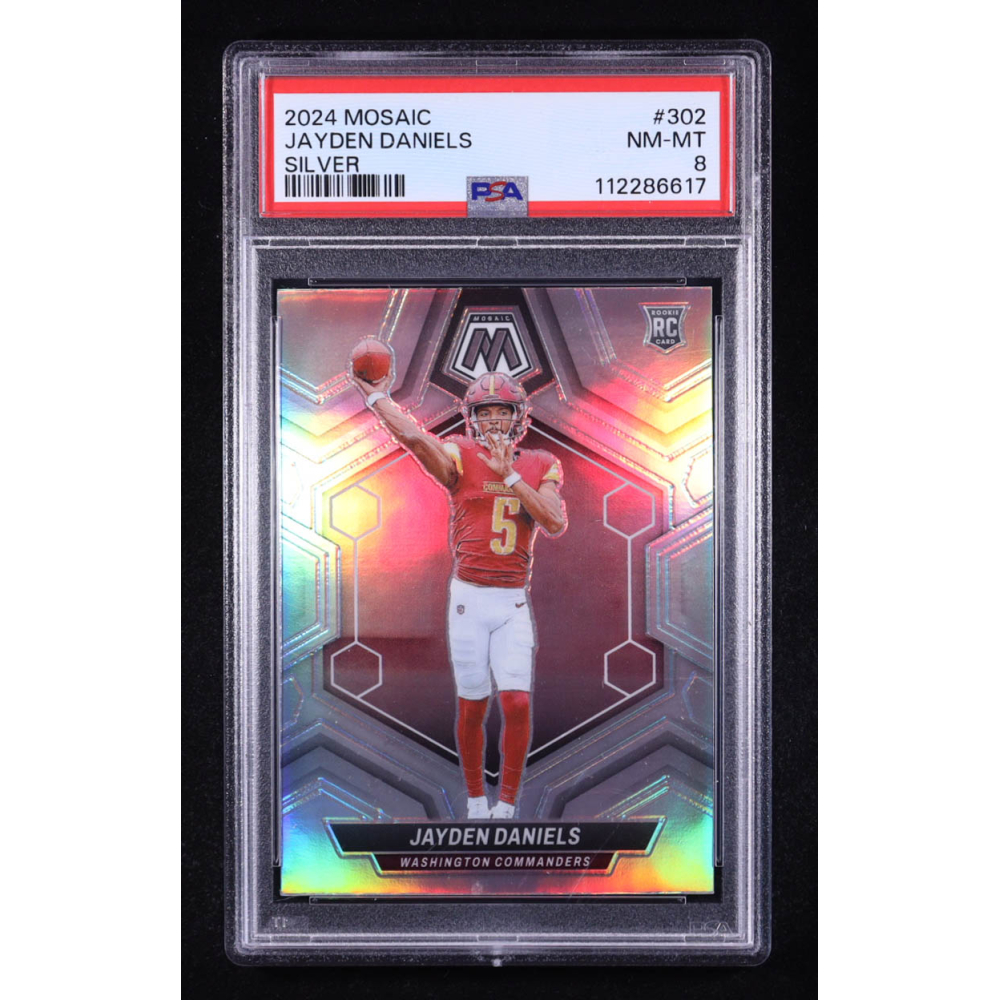 Jayden Daniels 2024 Panini Mosaic Silver #302 RC (PSA 8) at PristineAuction.com