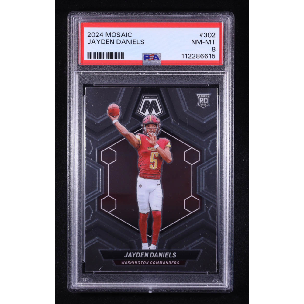 Jayden Daniels 2024 Panini Mosaic #302 RC (PSA 8) at PristineAuction.com
