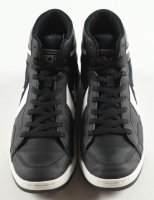 Magic Johnson & Larry Bird Signed Set of (2) Converse All Star Black Leather Basketball Shoes (Beckett & PSA) at PristineAuction.com
