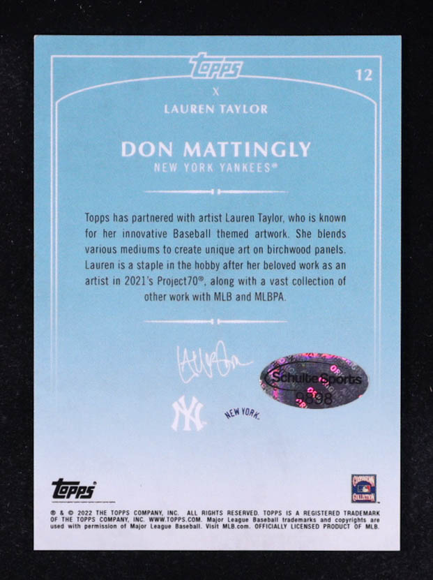 Don Mattingly Signed 2022 Topps X Lauren Taylor #12 (Schulte Sports) at PristineAuction.com Don Mattingly Signed 2022 Topps X Lauren Taylor #12 (Schulte Sports) at PristineAuction.com