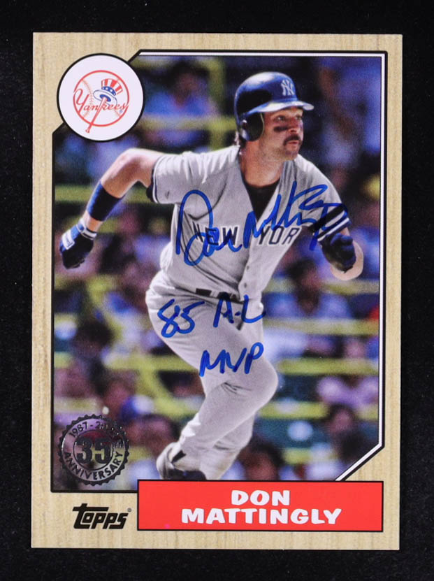 Don Mattingly Signed 2022 Topps '87 Topps #T8713 Inscribed "85 AL MVP" (Schulte Sports) at PristineAuction.com Don Mattingly Signed 2022 Topps '87 Topps #T8713 Inscribed "85 AL MVP" (Schulte Sports) at PristineAuction.com