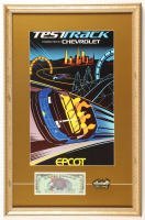 Disney World Test Track Custom Framed Photo Display with Test Track Ride Pin & Vintage Unused Epcot Dollar at PristineAuction.com