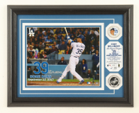 Cody Bellinger NL Rookie HR Record Highland Mint LE Custom Framed Photo with (2) Commemorative Silver Plated Coins at PristineAuction.com