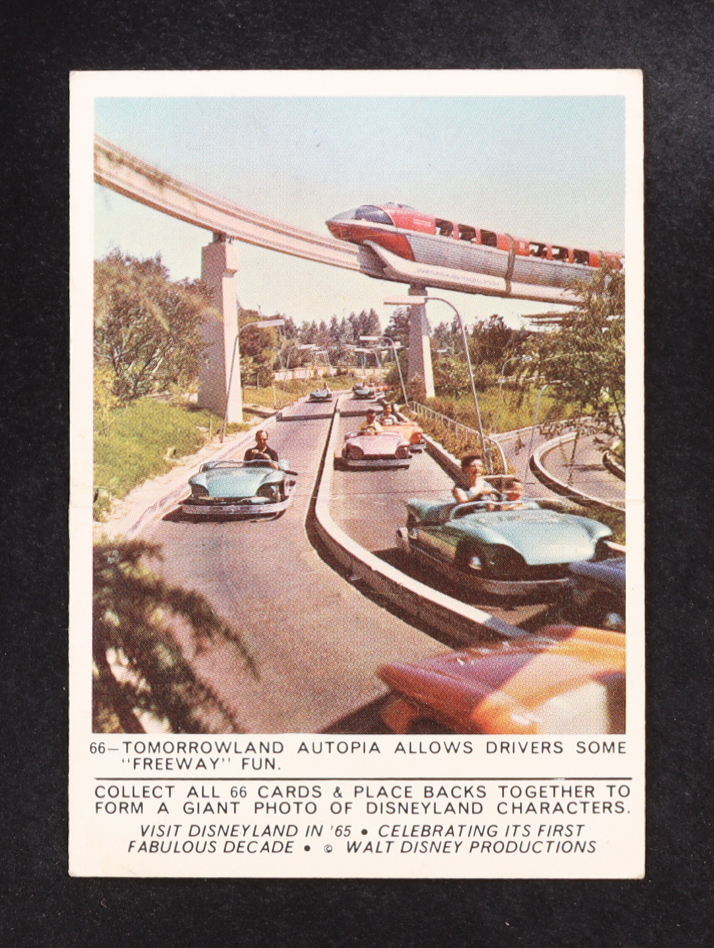 Autopia 1965 Donruss Disneyland #66 at PristineAuction.com Autopia 1965 Donruss Disneyland #66 at PristineAuction.com