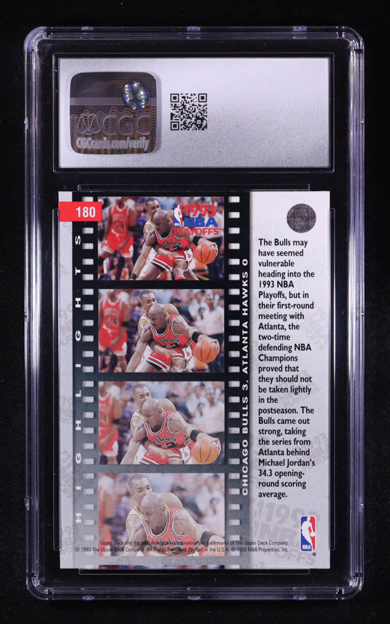 Michael Jordan / Stacey Augmon 1993-94 Upper Deck #180 PO (CGC 10) at PristineAuction.com Michael Jordan / Stacey Augmon 1993-94 Upper Deck #180 PO (CGC 10) at PristineAuction.com