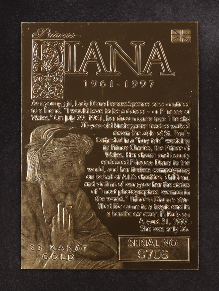 Princess Diana Gold Collectibles 23Kt Gold Card at PristineAuction.com Princess Diana Gold Collectibles 23Kt Gold Card at PristineAuction.com