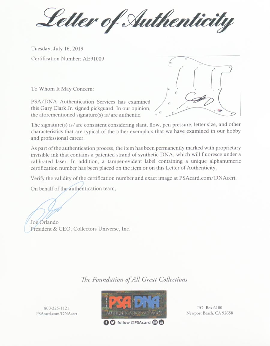 Gary Clark Jr. Signed Full-Size Electric Guitar (PSA) at PristineAuction.com Gary Clark Jr. Signed Full-Size Electric Guitar (PSA) at PristineAuction.com