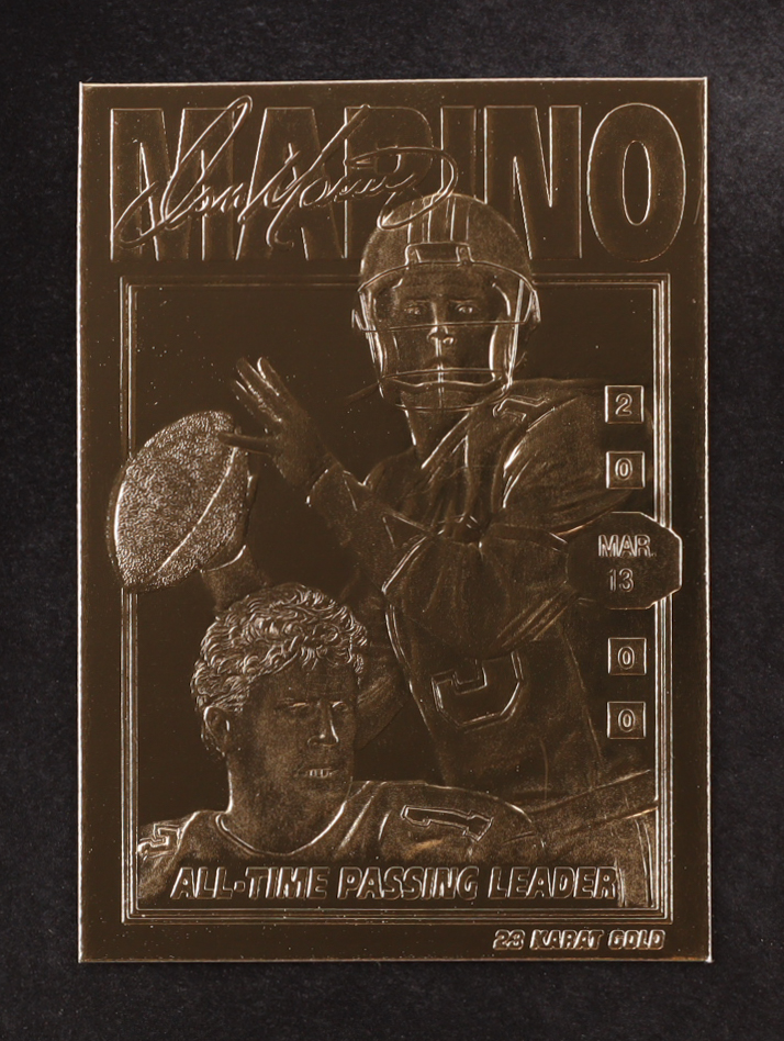 Dan Marino 2000 All-Time Passing Leader 23KT Gold Card at PristineAuction.com Dan Marino 2000 All-Time Passing Leader 23KT Gold Card at PristineAuction.com