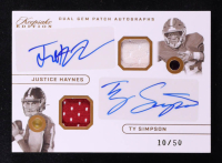 Justice Haynes / Ty Simpson 2024 Keepsake Edition Duel Gem Patch Autographs #163 #10/50 RC at PristineAuction.com