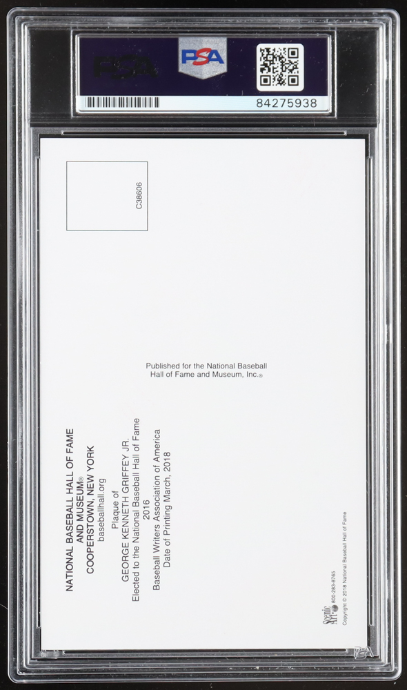 Ken Griffey Jr. Signed Hall Of Fame Plaque Postcard (PSA) at PristineAuction.com Ken Griffey Jr. Signed Hall Of Fame Plaque Postcard (PSA) at PristineAuction.com