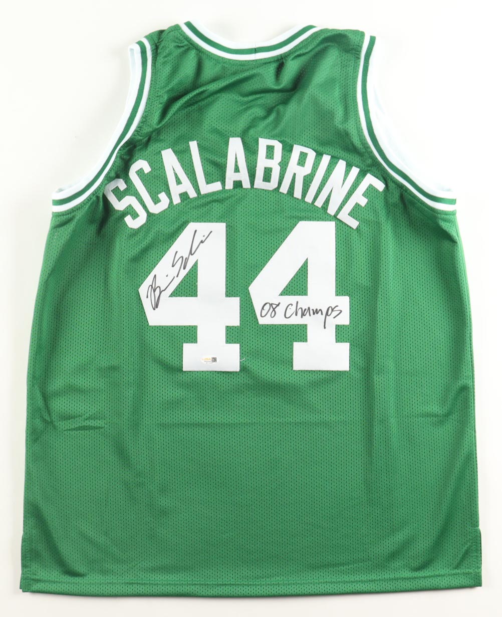 Brian Scalabrine Signed Jersey Inscribed "08 Champs" (JSA) at PristineAuction.com Brian Scalabrine Signed Jersey Inscribed "08 Champs" (JSA) at PristineAuction.com