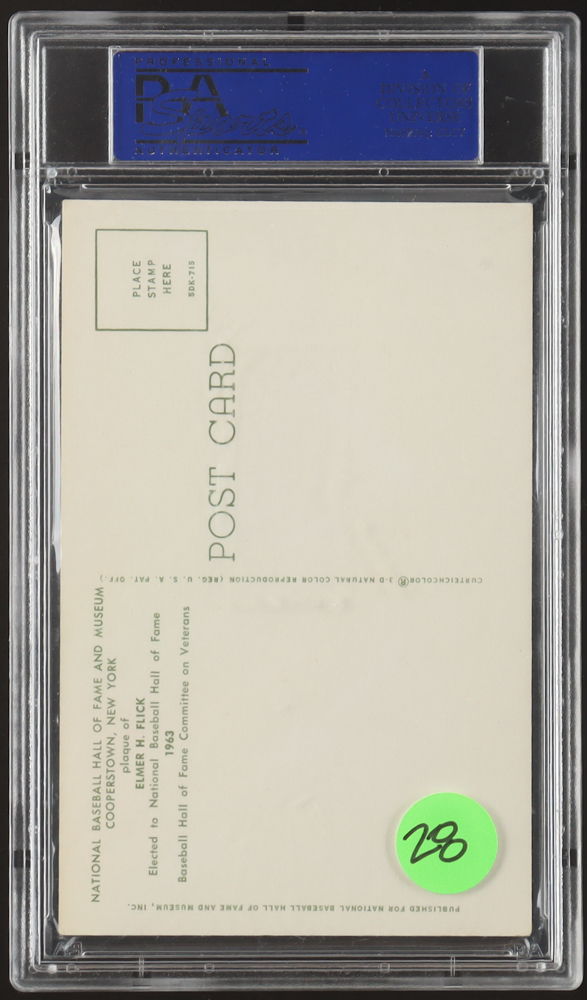 Elmer Flick Signed Hall Of Fame Plaque Postcard (PSA) at PristineAuction.com Elmer Flick Signed Hall Of Fame Plaque Postcard (PSA) at PristineAuction.com