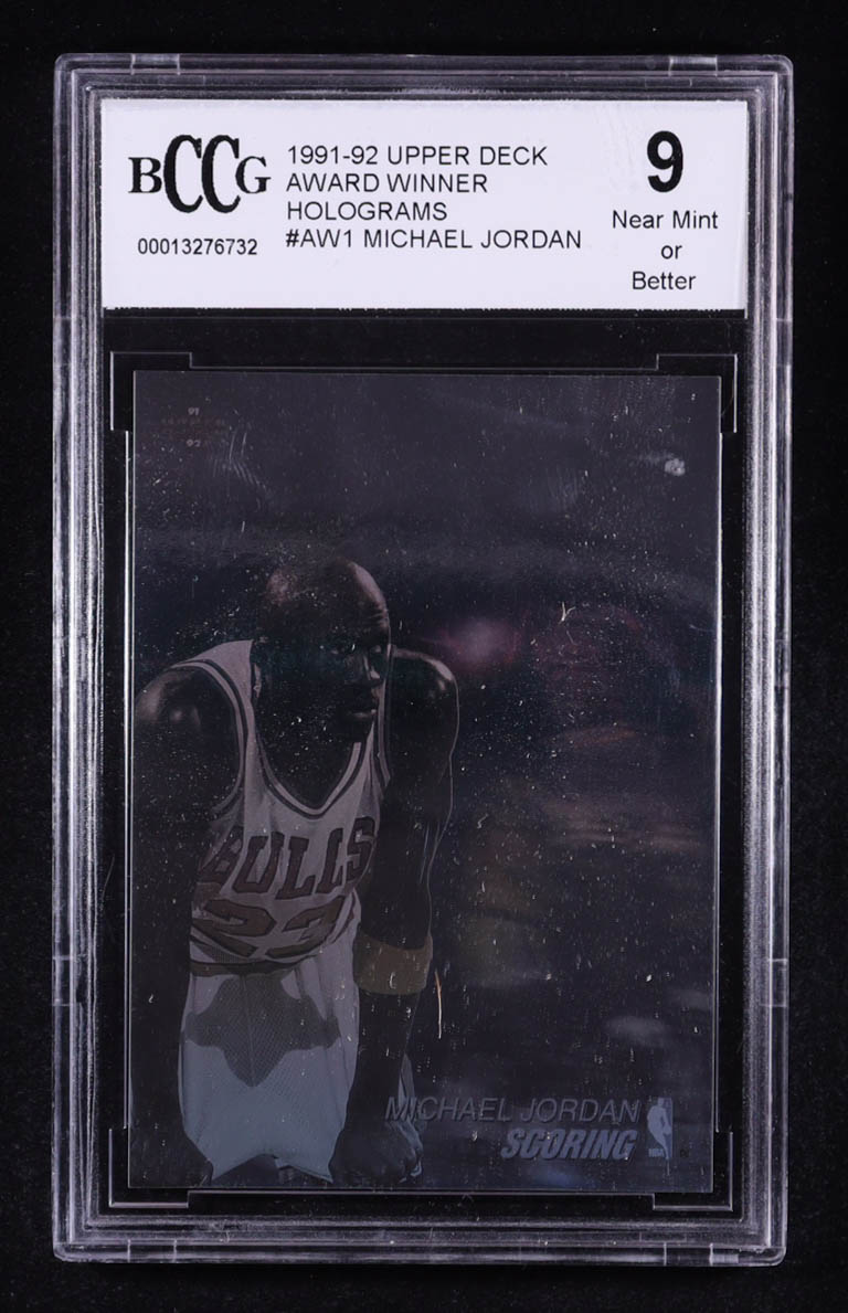 Michael Jordan 1991-92 Upper Deck Award Winner Holograms #AW1 Scoring Leader (BCCG 9) at PristineAuction.com Michael Jordan 1991-92 Upper Deck Award Winner Holograms #AW1 Scoring Leader (BCCG 9) at PristineAuction.com