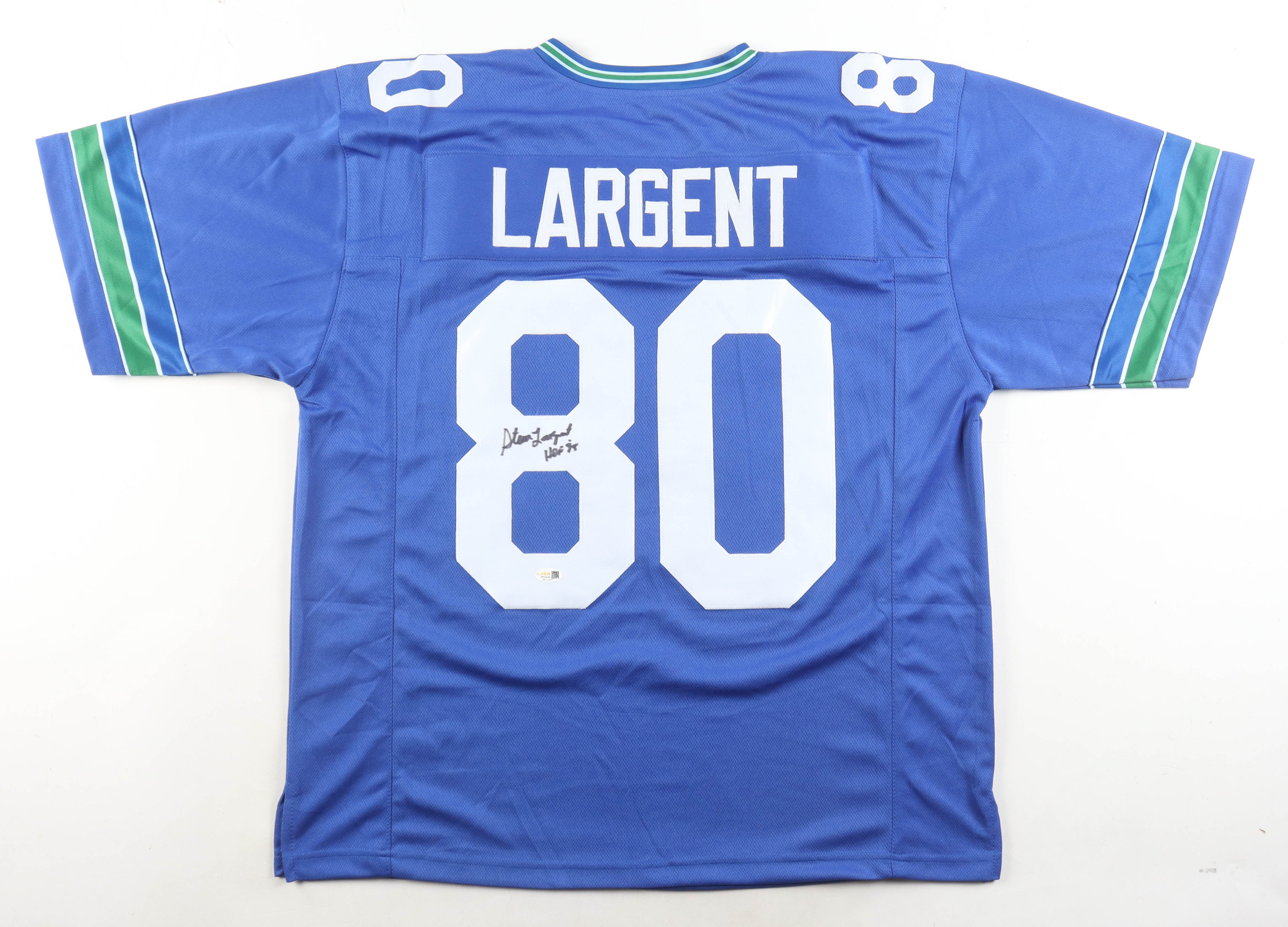Steve Largent Signed Jersey Inscribed "HOF 95" (JSA) at PristineAuction.com Steve Largent Signed Jersey Inscribed "HOF 95" (JSA) at PristineAuction.com