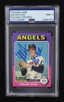 Nolan Ryan Signed 1975 Topps Mini #500 Inscribed "7 No-Hitters" (PSA | Auto 9) at PristineAuction.com
