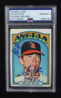 Nolan Ryan Signed 1972 Topps #595 Inscribed "7 No-Hitters", "324 Wins" & "5,714 K's" (PSA | Auto 10) at PristineAuction.com