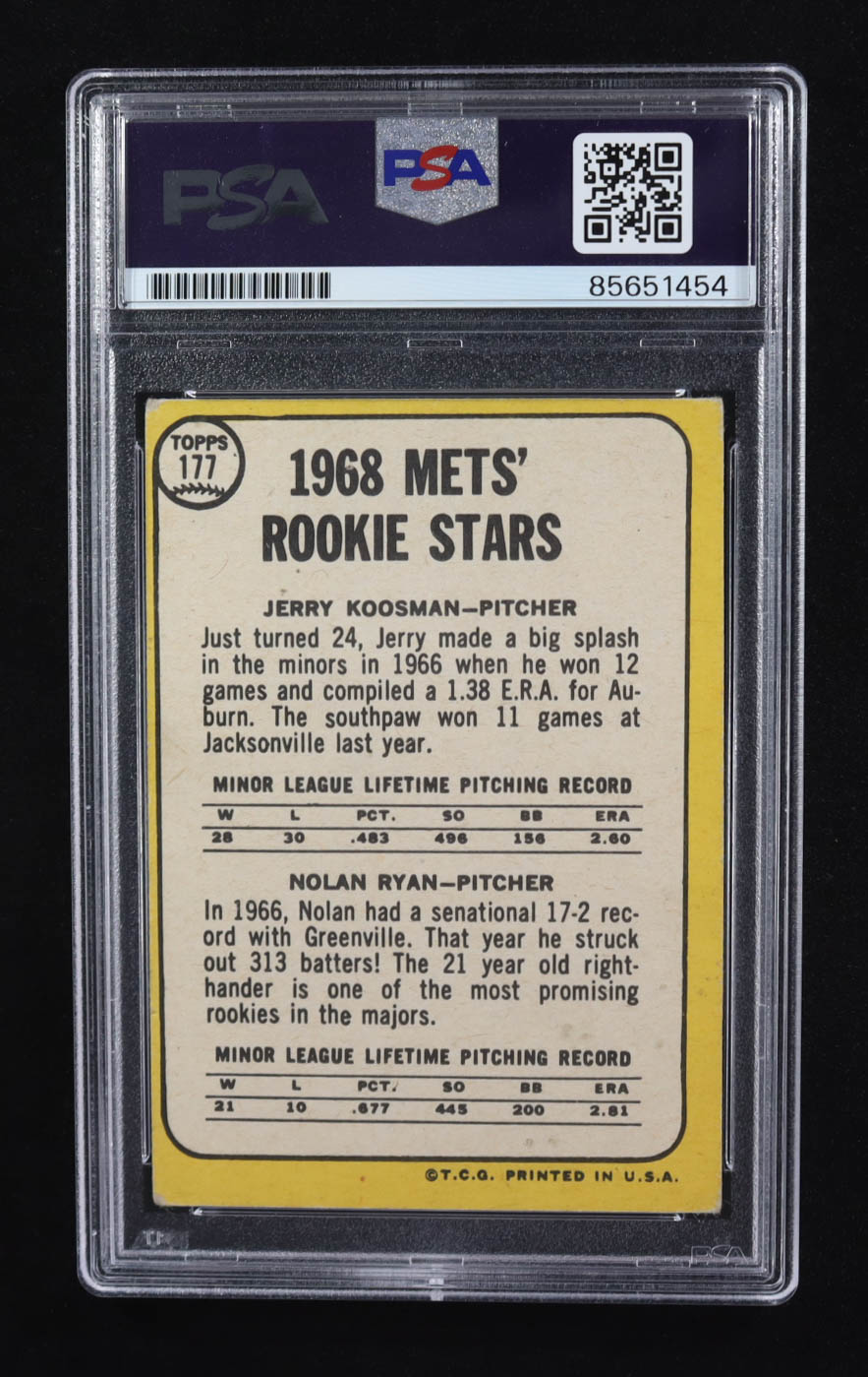 Nolan Ryan Signed 1968 Topps Rookie Stars #177 Inscribed "324 Wins", "5,714 K's & "7 No-Hitters" (PSA | Auto 10) at PristineAuction.com Nolan Ryan Signed 1968 Topps Rookie Stars #177 Inscribed "324 Wins", "5,714 K's & "7 No-Hitters" (PSA | Auto 10) at PristineAuction.com