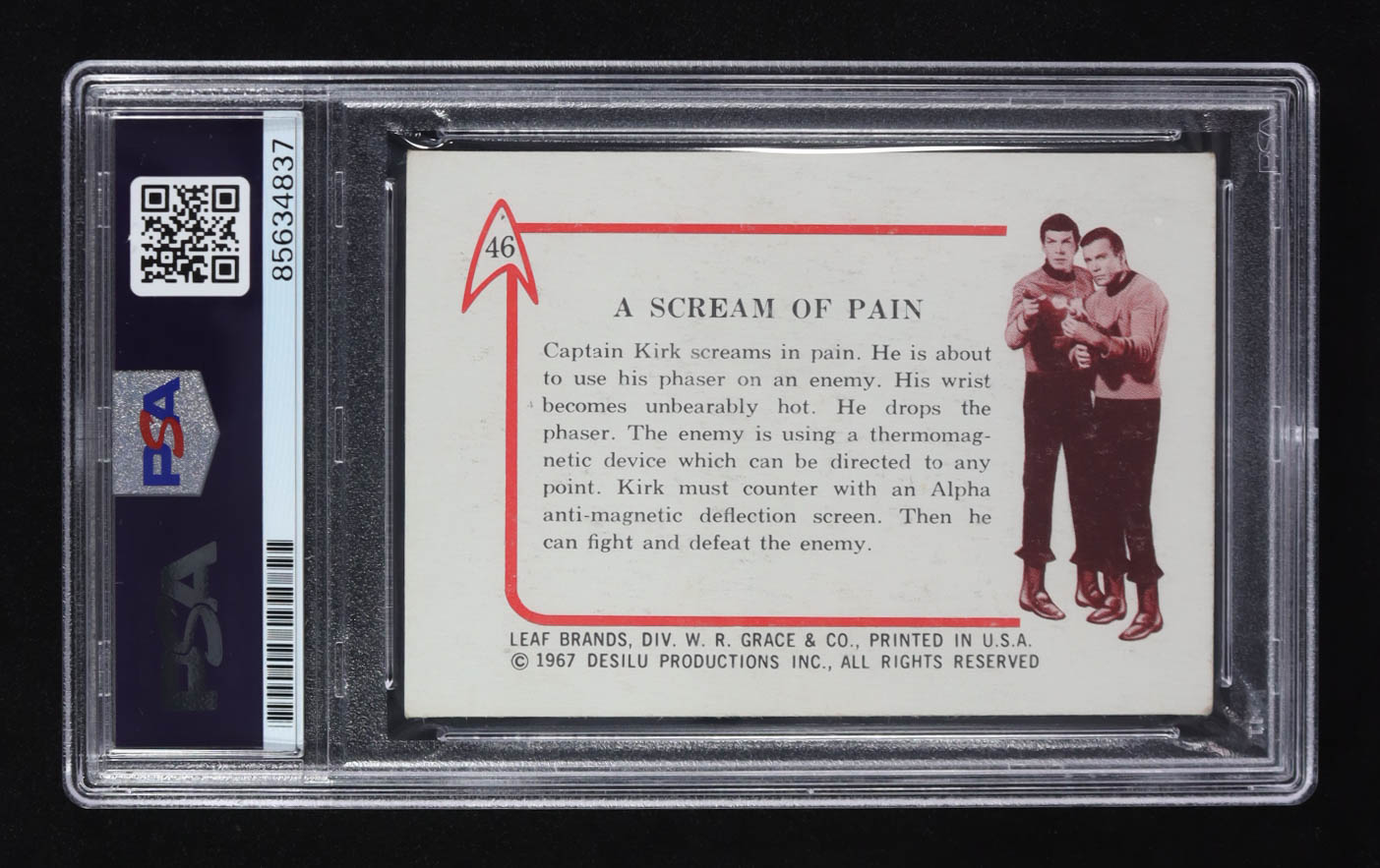 William Shatner Signed 1967 Leaf Star Trek #46 (PSA | Auto 10) at PristineAuction.com William Shatner Signed 1967 Leaf Star Trek #46 (PSA | Auto 10) at PristineAuction.com