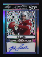 Y. A. Tittle 2024 Leaf Sports Heroes Signature Decade '50s Light Blue Prismatic #5/6 at PristineAuction.com