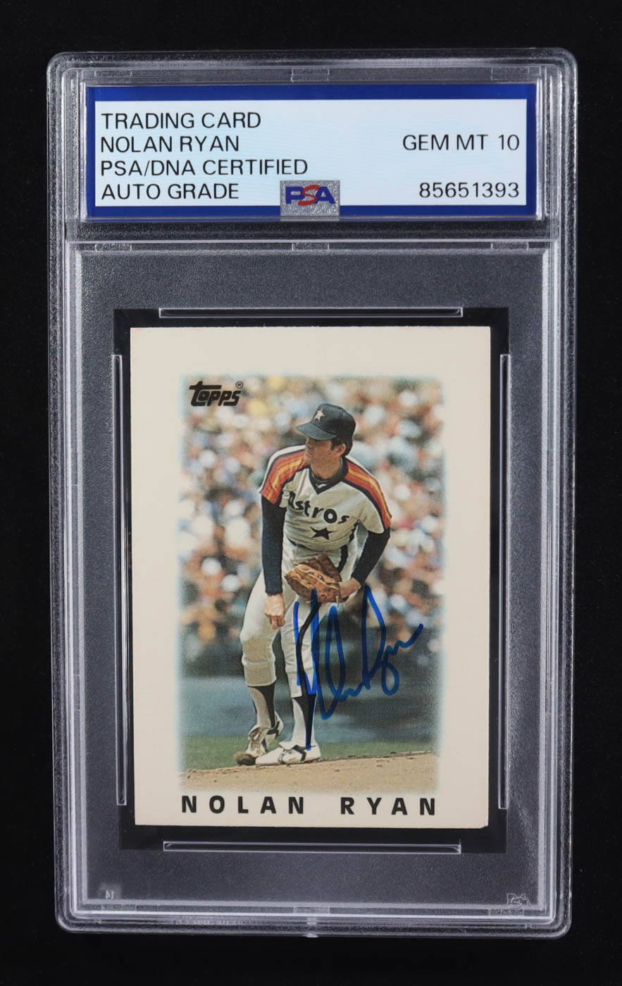Nolan Ryan Signed 1986 Topps Mini Leaders #43 (PSA | Auto 10) at PristineAuction.com Nolan Ryan Signed 1986 Topps Mini Leaders #43 (PSA | Auto 10) at PristineAuction.com