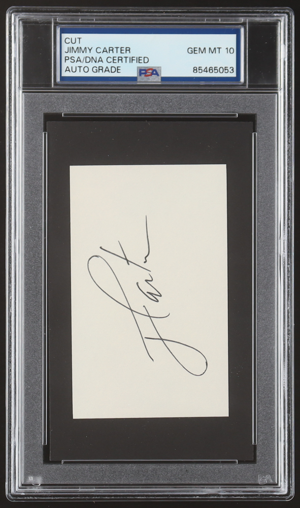 Jimmy Carter Signed Cut (PSA | Auto 10) at PristineAuction.com Jimmy Carter Signed Cut (PSA | Auto 10) at PristineAuction.com