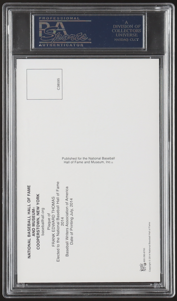 Frank Thomas Signed Hall Of Fame Plaque Postcard (PSA) at PristineAuction.com Frank Thomas Signed Hall Of Fame Plaque Postcard (PSA) at PristineAuction.com