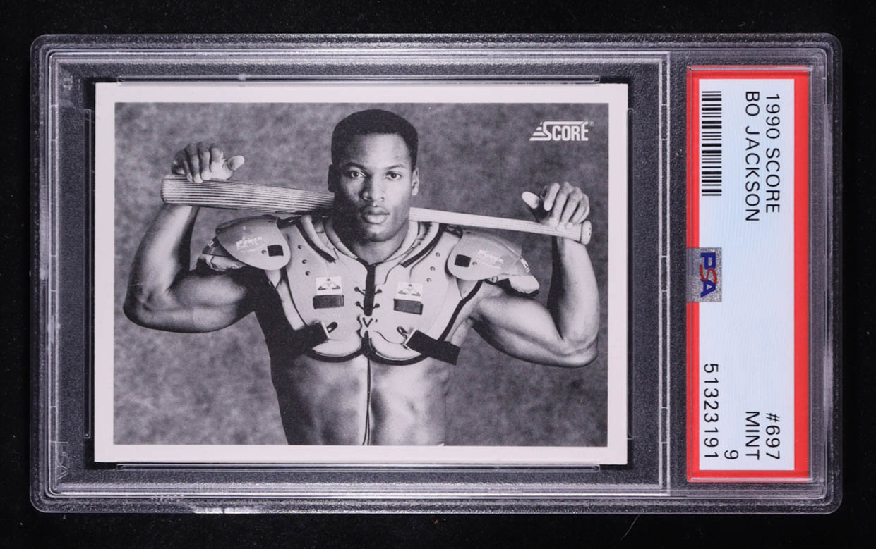 Bo Jackson 1990 Score FB/BB #697 (PSA 9) at PristineAuction.com Bo Jackson 1990 Score FB/BB #697 (PSA 9) at PristineAuction.com