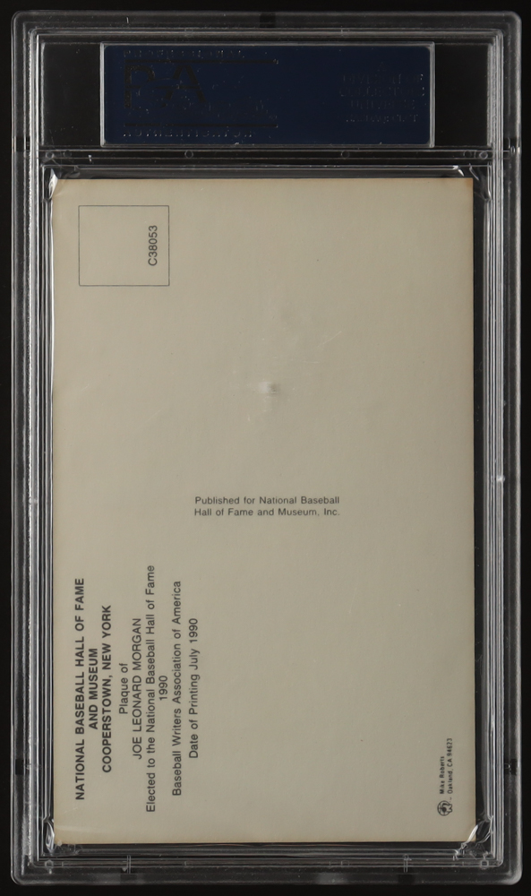 Joe Morgan Signed Hall Of Fame Plaque Postcard (PSA) at PristineAuction.com Joe Morgan Signed Hall Of Fame Plaque Postcard (PSA) at PristineAuction.com