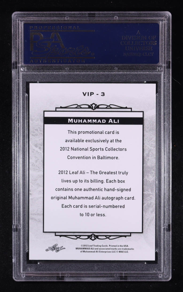 Muhammad Ali 2012 Leaf National Convention VIP #VIP3 (PSA 10) at PristineAuction.com Muhammad Ali 2012 Leaf National Convention VIP #VIP3 (PSA 10) at PristineAuction.com