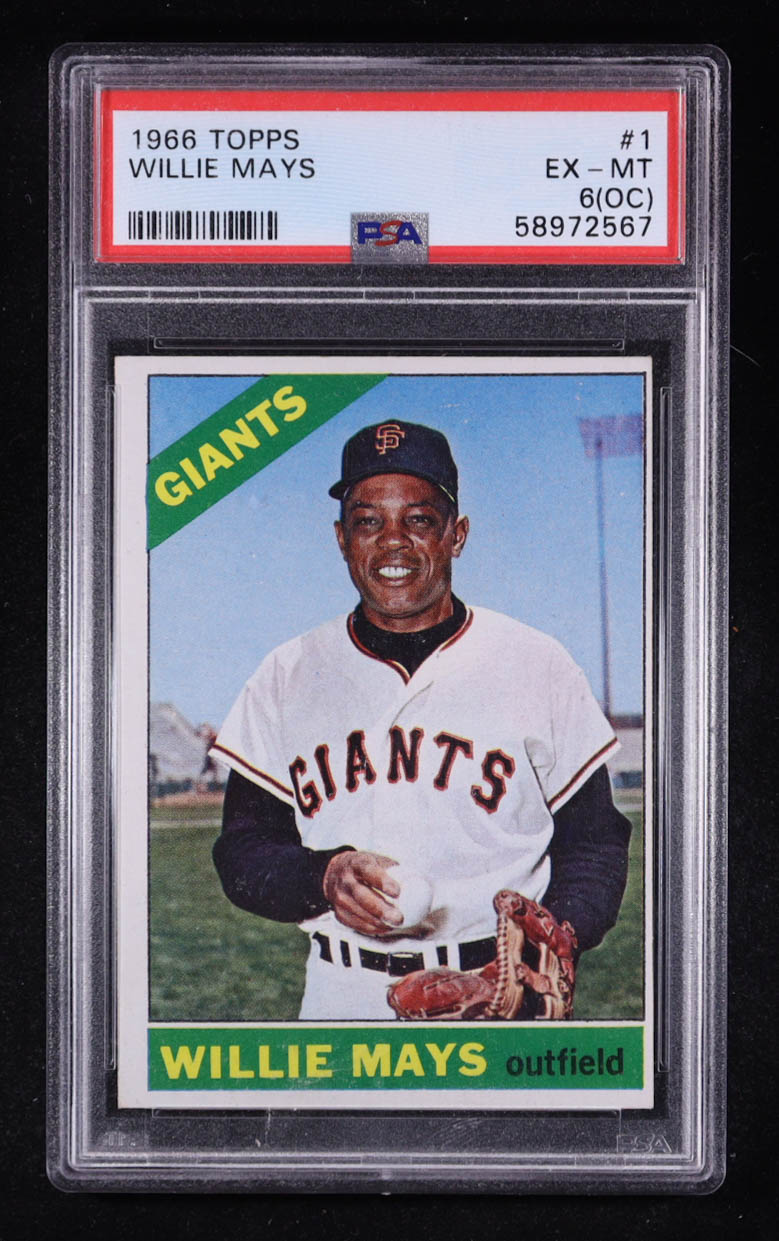Willie Mays 1966 Topps #1 (PSA 6 OC) at PristineAuction.com Willie Mays 1966 Topps #1 (PSA 6 OC) at PristineAuction.com