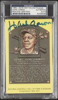 Hank Aaron Signed Hall Of Fame Plaque Postcard (PSA) at PristineAuction.com