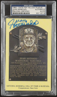 Juan Marichal Signed Hall Of Fame Plaque Postcard (PSA) at PristineAuction.com