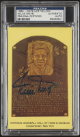 Willie Mays Signed Hall Of Fame Plaque Postcard (PSA) at PristineAuction.com