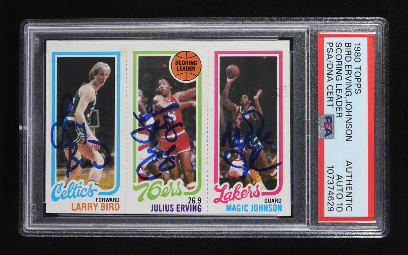 Magic Johnson, Juluis Erving & Larry Bird Signed 1980-81 Topps #6 RC (PSA | Auto 10) at PristineAuction.com Magic Johnson, Juluis Erving & Larry Bird Signed 1980-81 Topps #6 RC (PSA | Auto 10) at PristineAuction.com