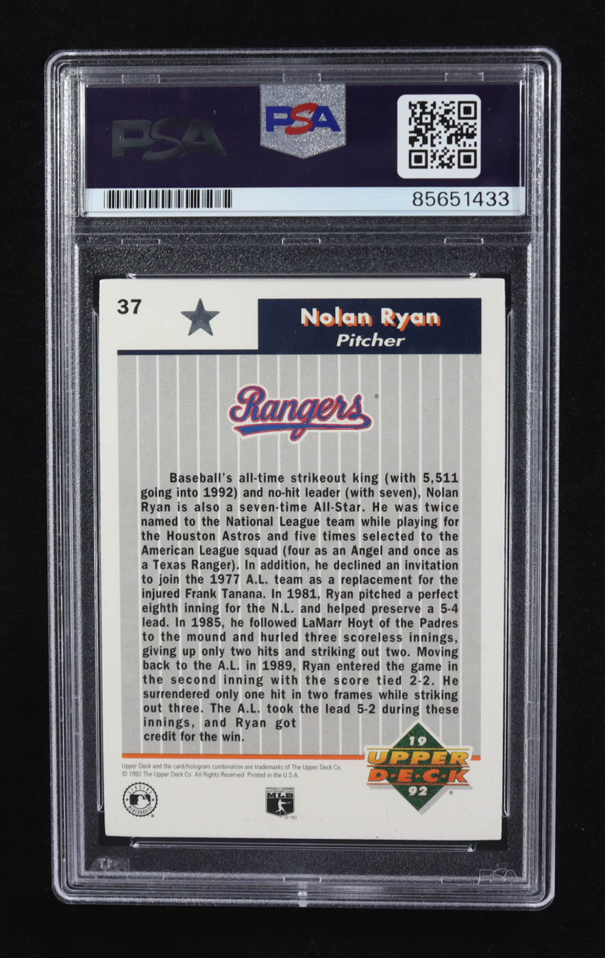 Nolan Ryan Signed 1992 Upper Deck FanFest #37 (PSA | Auto 10) at PristineAuction.com Nolan Ryan Signed 1992 Upper Deck FanFest #37 (PSA | Auto 10) at PristineAuction.com
