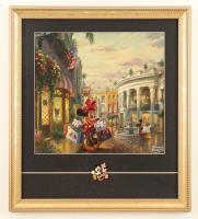 "Minnie Mouse Goes Shopping in Beverley Hills" by Thomas Kinkade Custom Framed Art Print Display at PristineAuction.com