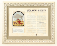 1936 World Series Cooperstown Collections Custom Framed Commemorative Stat Card With Cloth Uniform Patch at PristineAuction.com