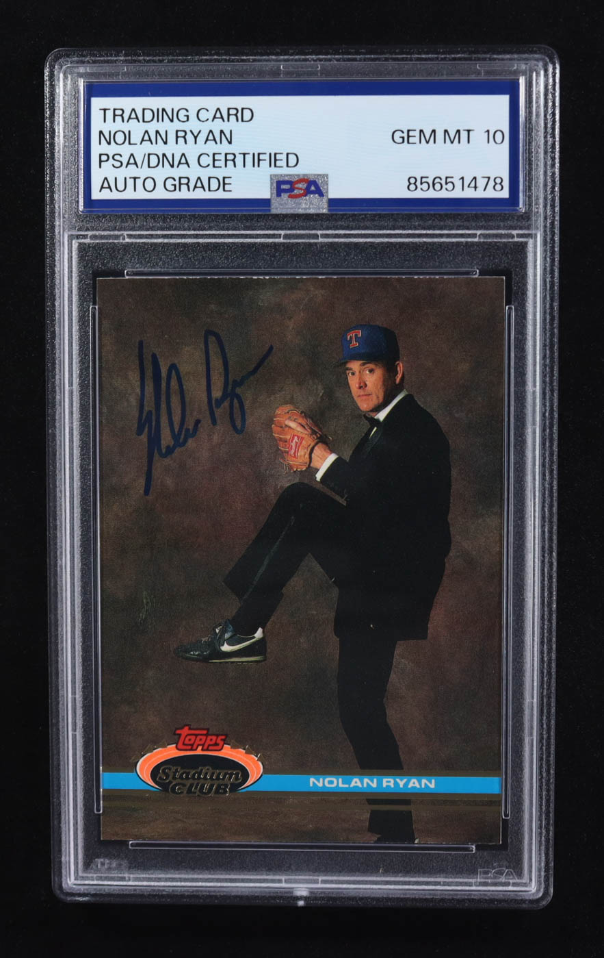Nolan Ryan Signed 1991 Stadium Club #200 (PSA | Auto 10) at PristineAuction.com Nolan Ryan Signed 1991 Stadium Club #200 (PSA | Auto 10) at PristineAuction.com