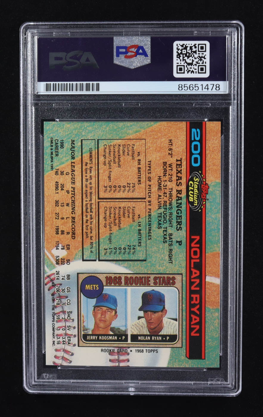 Nolan Ryan Signed 1991 Stadium Club #200 (PSA | Auto 10) at PristineAuction.com Nolan Ryan Signed 1991 Stadium Club #200 (PSA | Auto 10) at PristineAuction.com