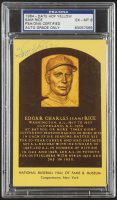 Sam Rice Signed Hall Of Fame Plaque Postcard (PSA 6) at PristineAuction.com