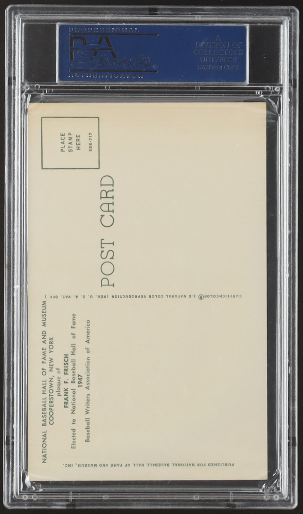 Frankie Frisch Signed Hall Of Fame Plaque Postcard (PSA) at PristineAuction.com Frankie Frisch Signed Hall Of Fame Plaque Postcard (PSA) at PristineAuction.com