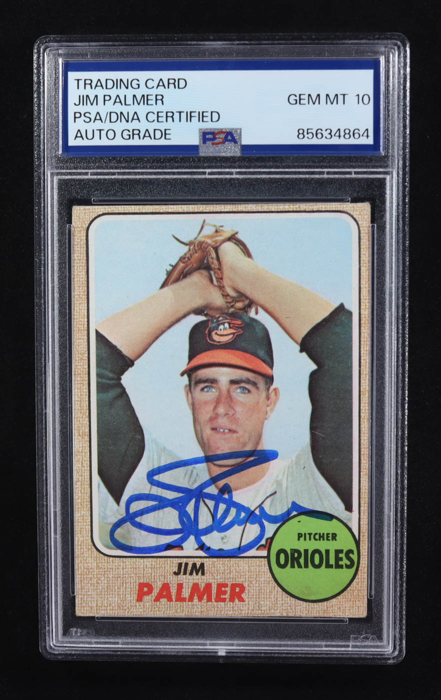 Jim Palmer Signed 1968 Topps #575 (PSA | Auto 10) at PristineAuction.com Jim Palmer Signed 1968 Topps #575 (PSA | Auto 10) at PristineAuction.com