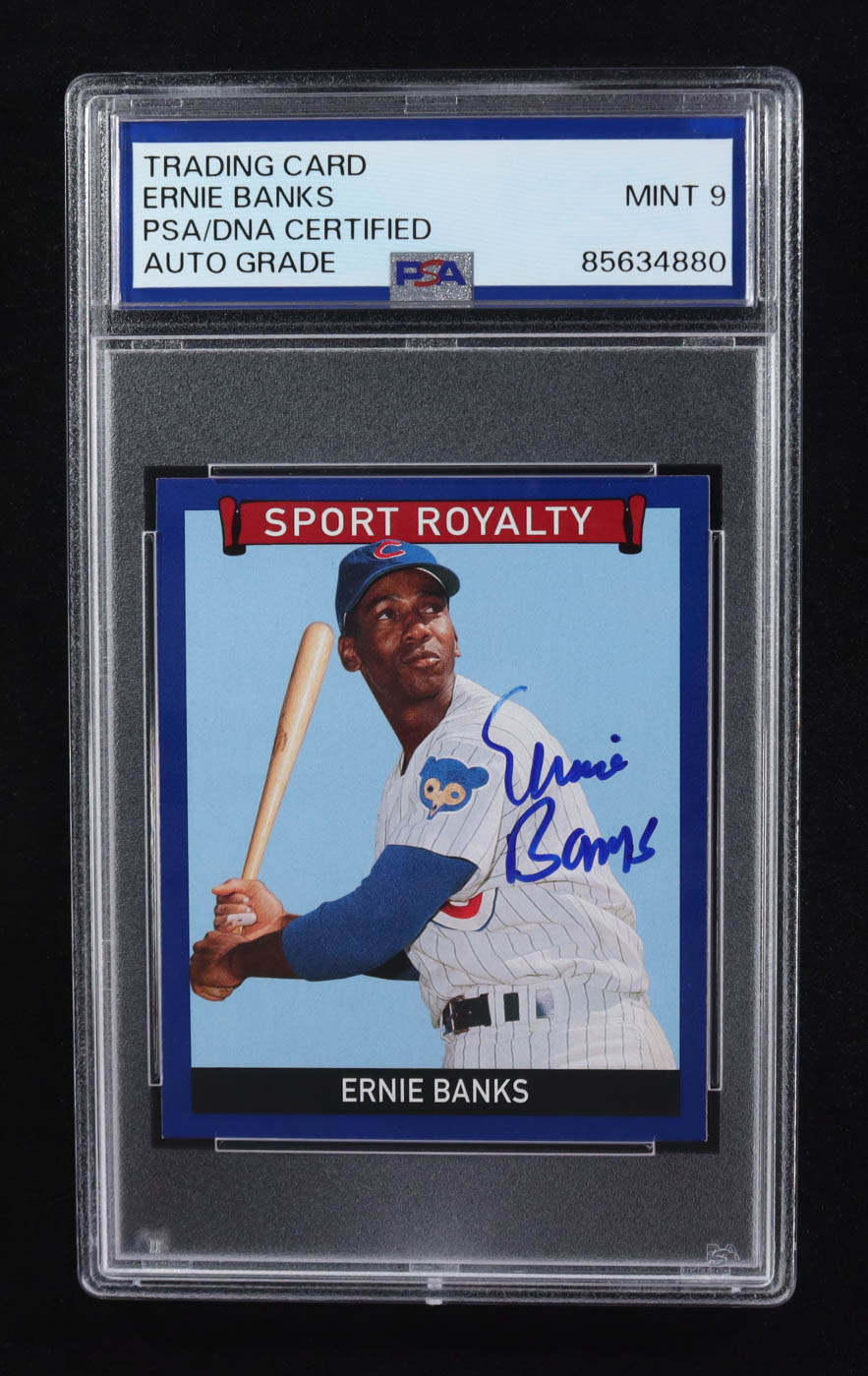 Ernie Banks Signed 2009 Upper Deck Goudey Mini Navy Blue Back #231 (PSA | Auto 10) at PristineAuction.com Ernie Banks Signed 2009 Upper Deck Goudey Mini Navy Blue Back #231 (PSA | Auto 10) at PristineAuction.com